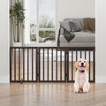 Adjustable Wooden Dog Gate with Metal Feet