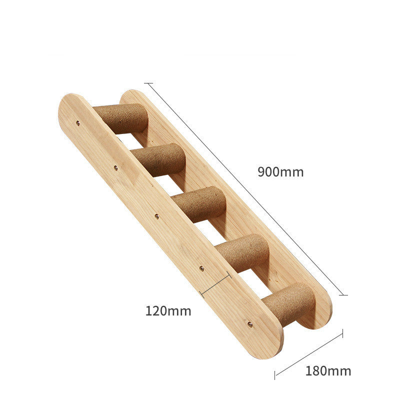 Solid Wood Wall-Mounted Cat Climbing Shelf