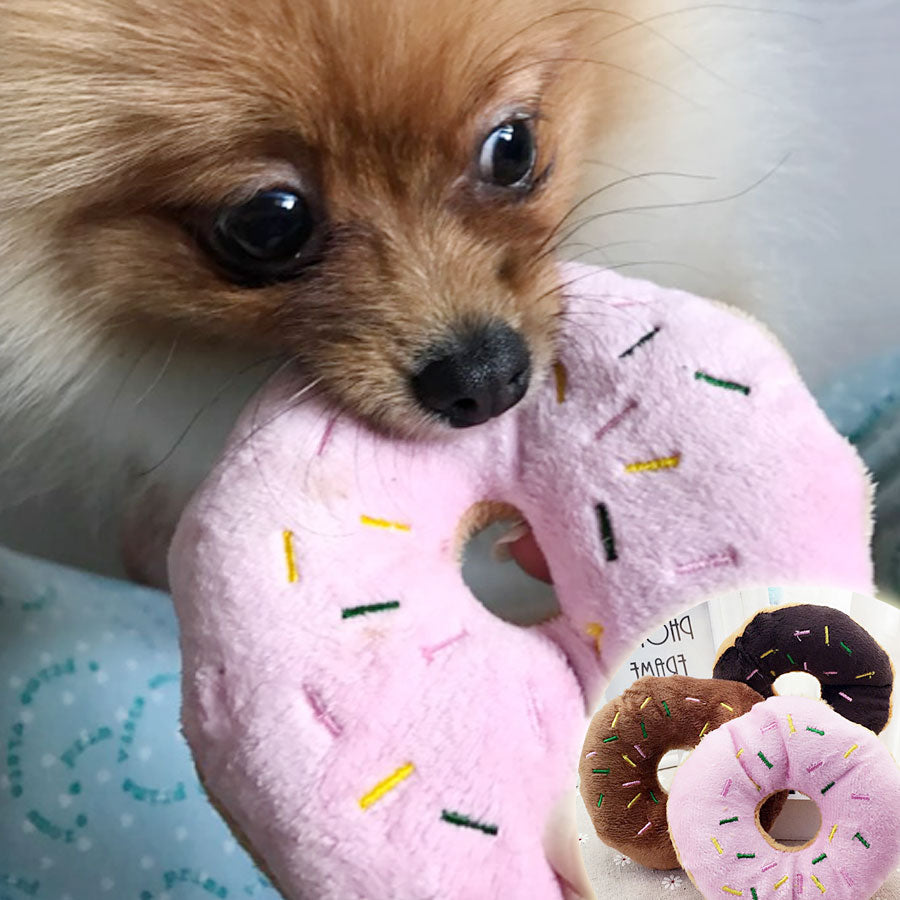 Donut Plush Squeaky Pet Toy