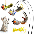 Interactive Bird Sound Feather Cat Toy Set