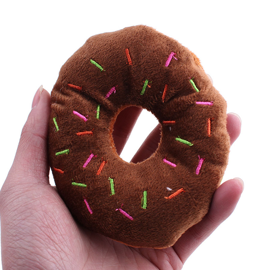 Donut Plush Squeaky Pet Toy