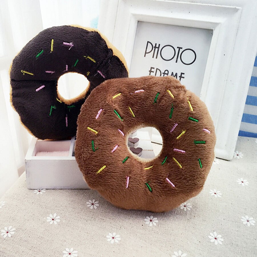 Donut Plush Squeaky Pet Toy