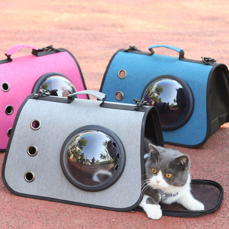 Foldable Cat Travel Backpack with Breathable Mesh Design