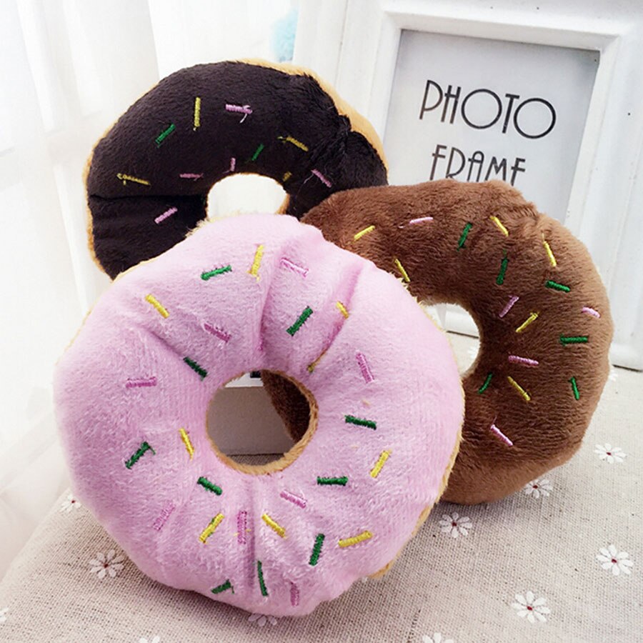 Donut Plush Squeaky Pet Toy