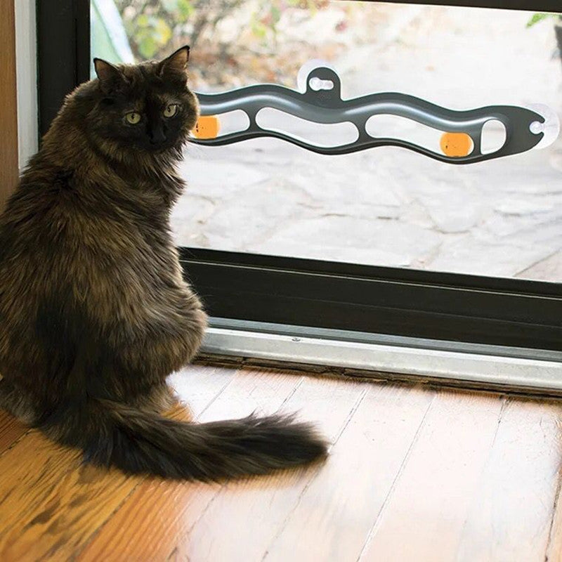 Windowsill Suction Cat Track Ball Toy