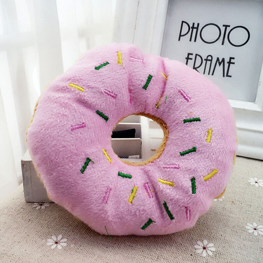 Donut Plush Squeaky Pet Toy