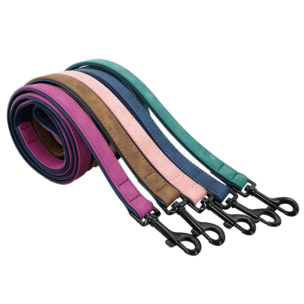 Leather Dog Leash – Anti-Pull, Multi-Color