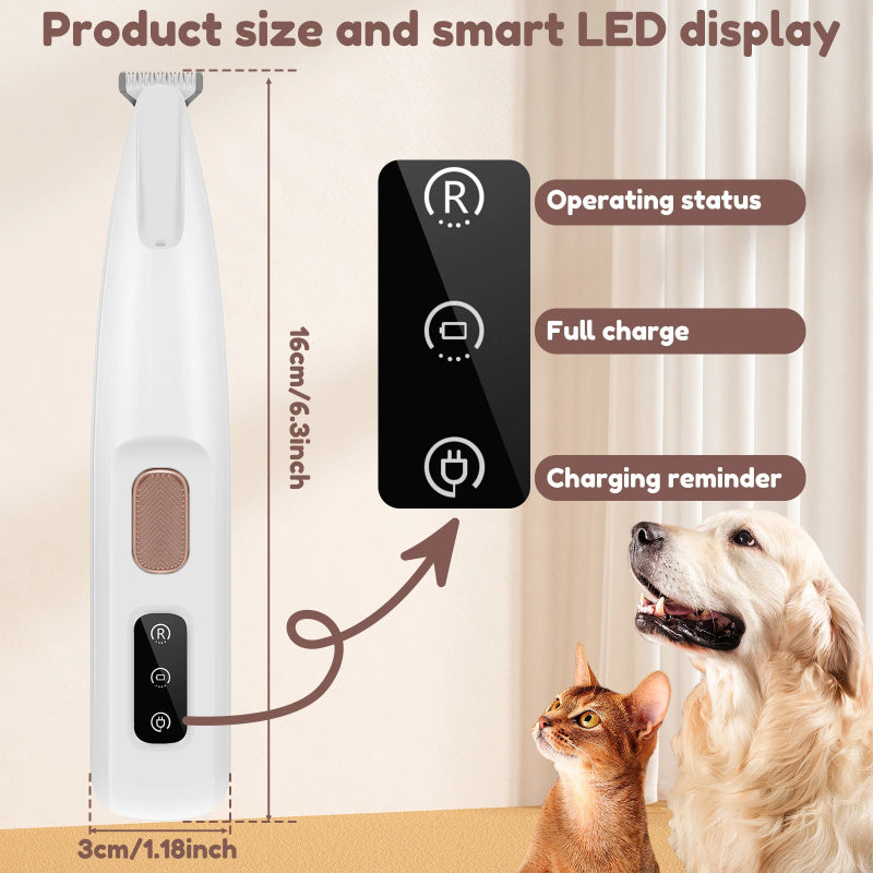 LED Waterproof Paw Trimmer with Display