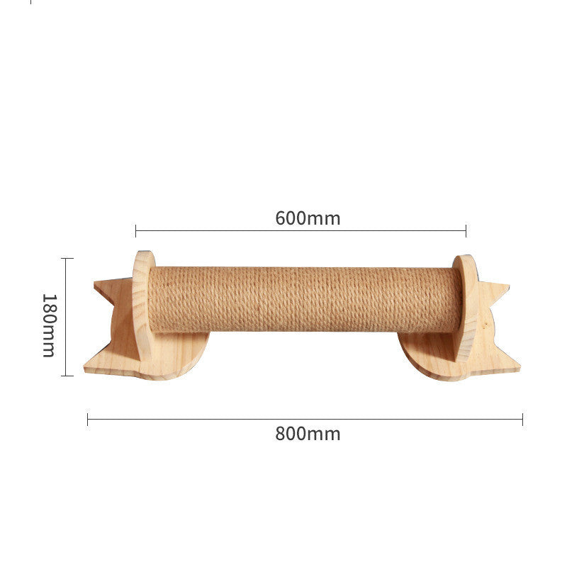Solid Wood Wall-Mounted Cat Climbing Shelf