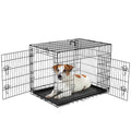 SecureCrisp 36" Dual-Door Metal Dog Kennel