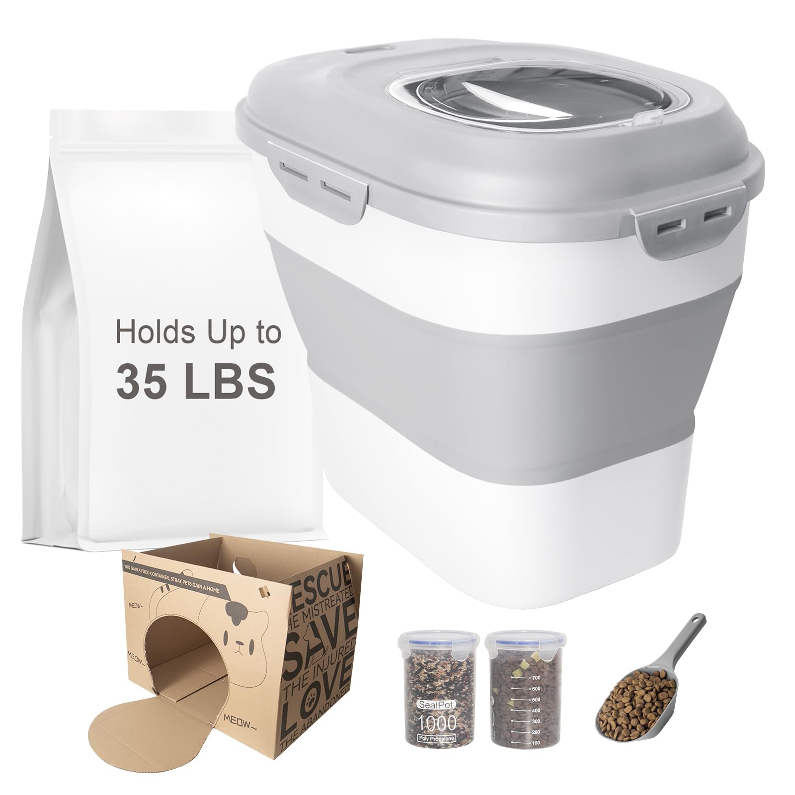 35L Pet Food Bin with Wheels