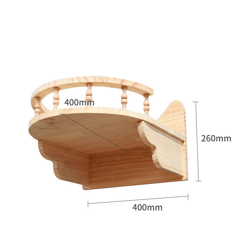 Solid Wood Wall-Mounted Cat Climbing Shelf