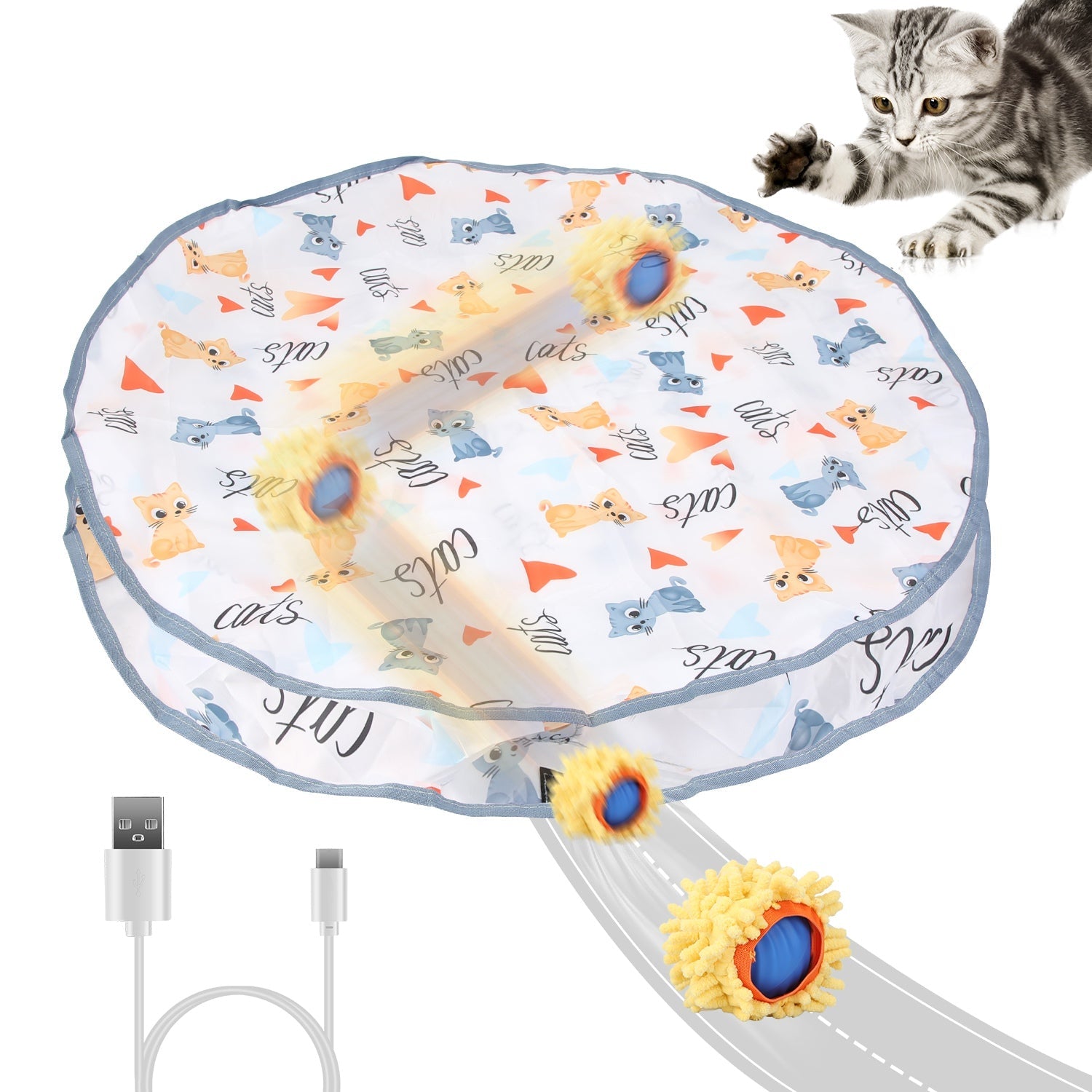 Rechargeable Motion-Activated Rolling Cat Toy