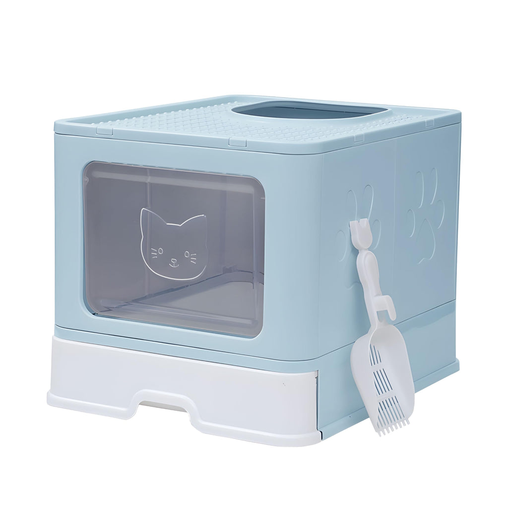 Enclosed Cat Litter Box with Top Exit and Scoop