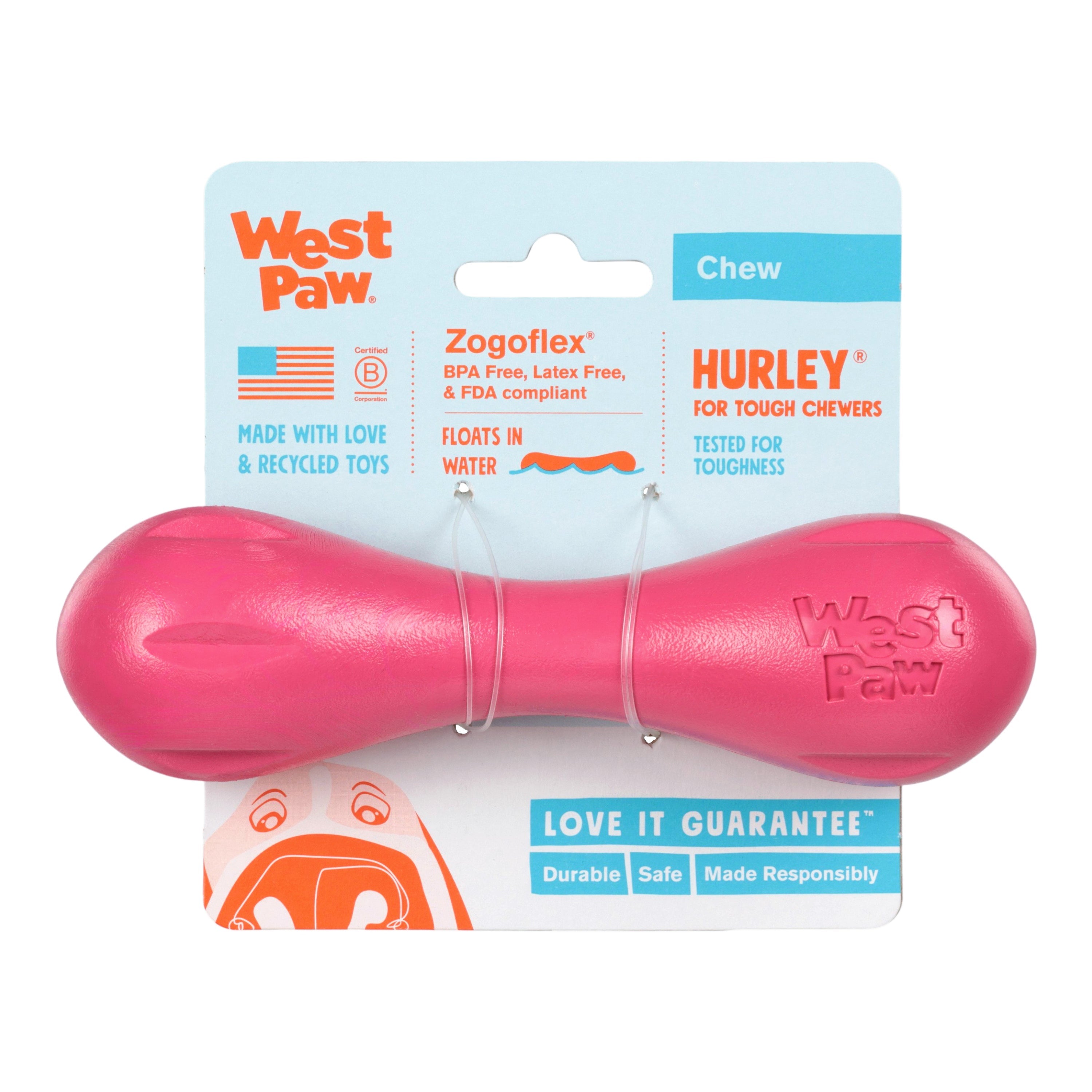 Hurley Fetch Dog Toy - Geranium