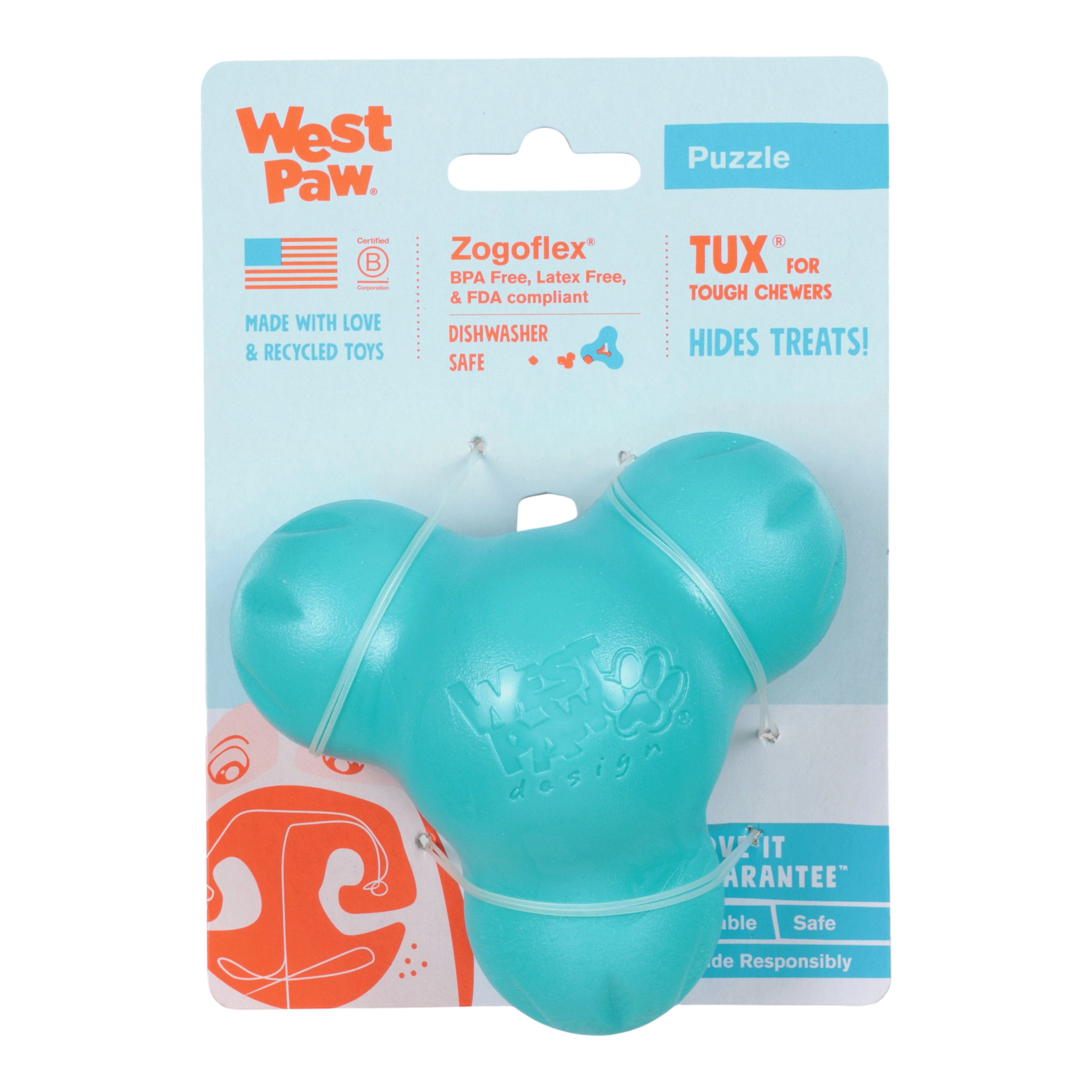 Tux Dog Chew Toy - Teal