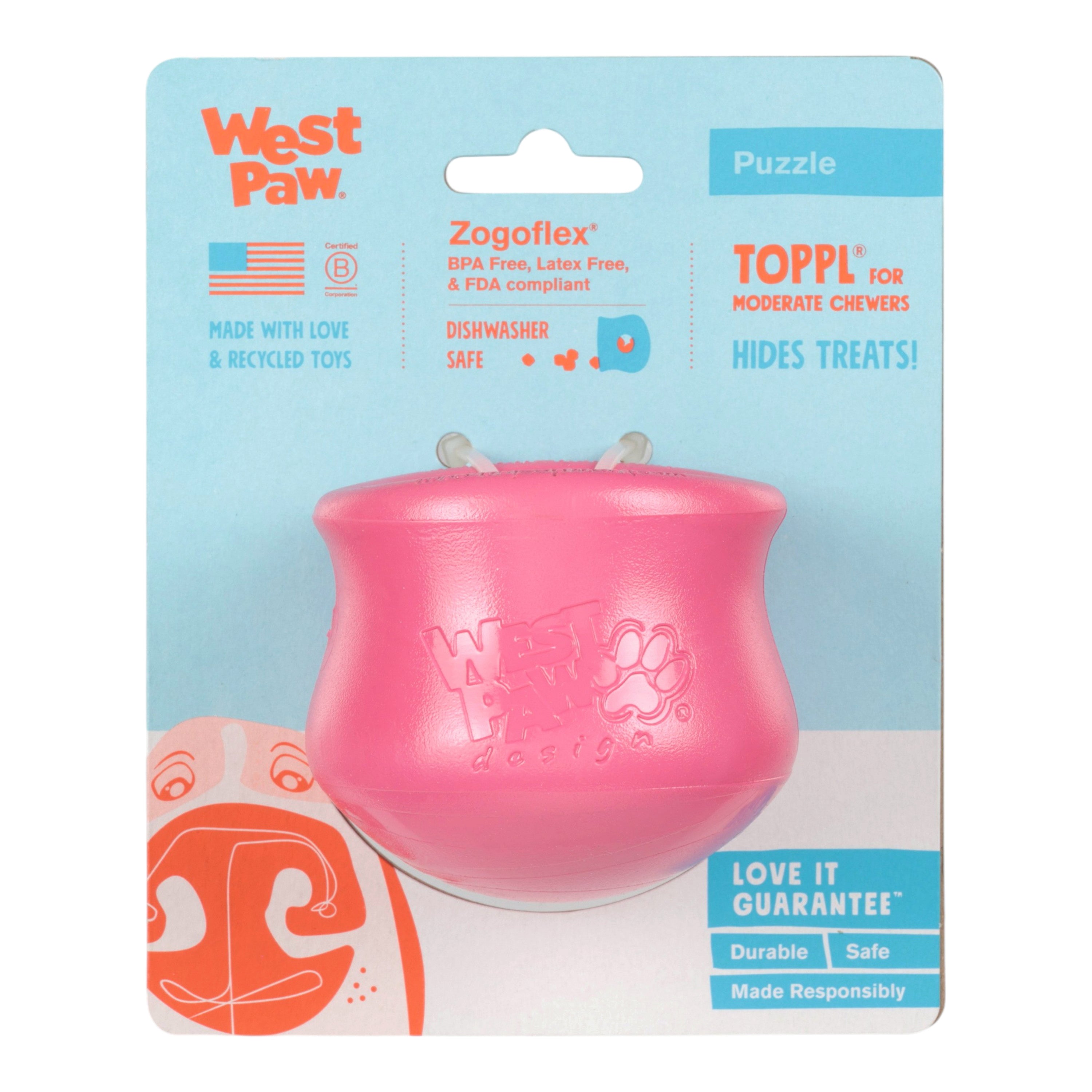 Toppl Treat Dispensing Dog Toy - Geranium