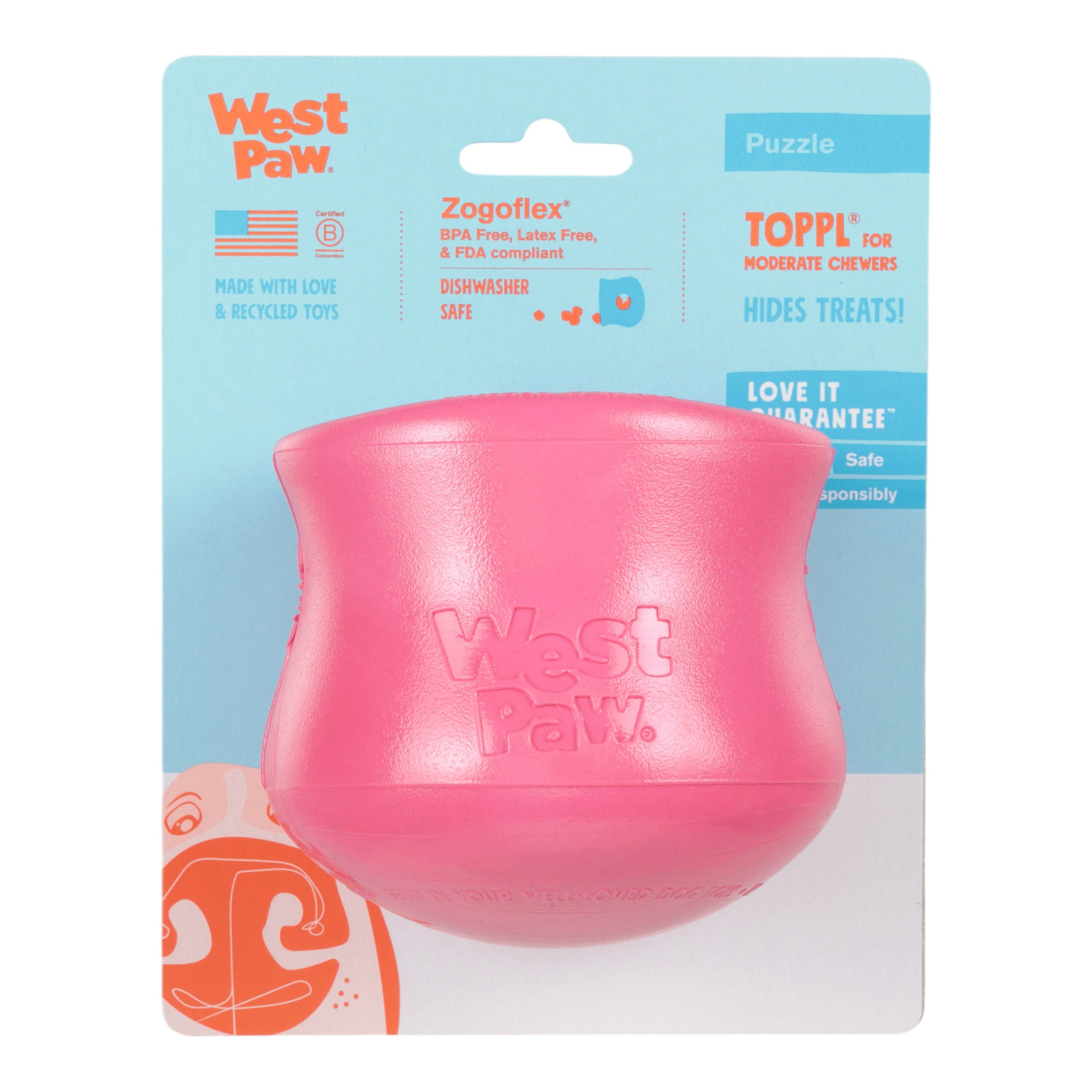 Toppl Treat Dispensing Dog Toy - Geranium