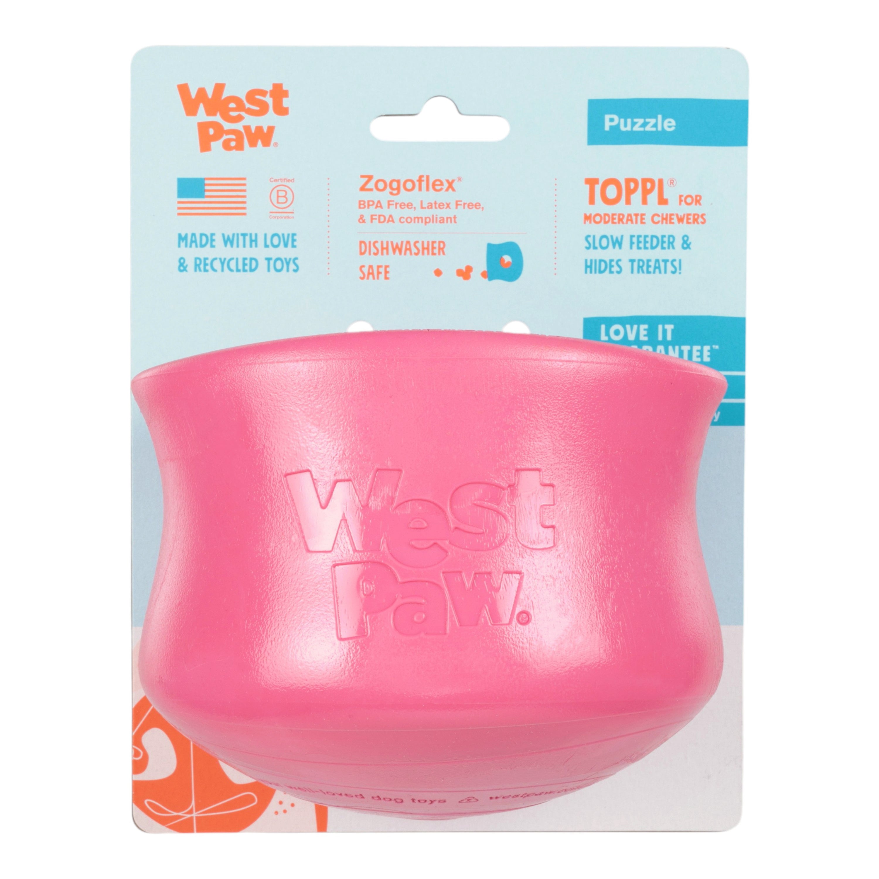 Toppl Treat Dispensing Dog Toy - Geranium