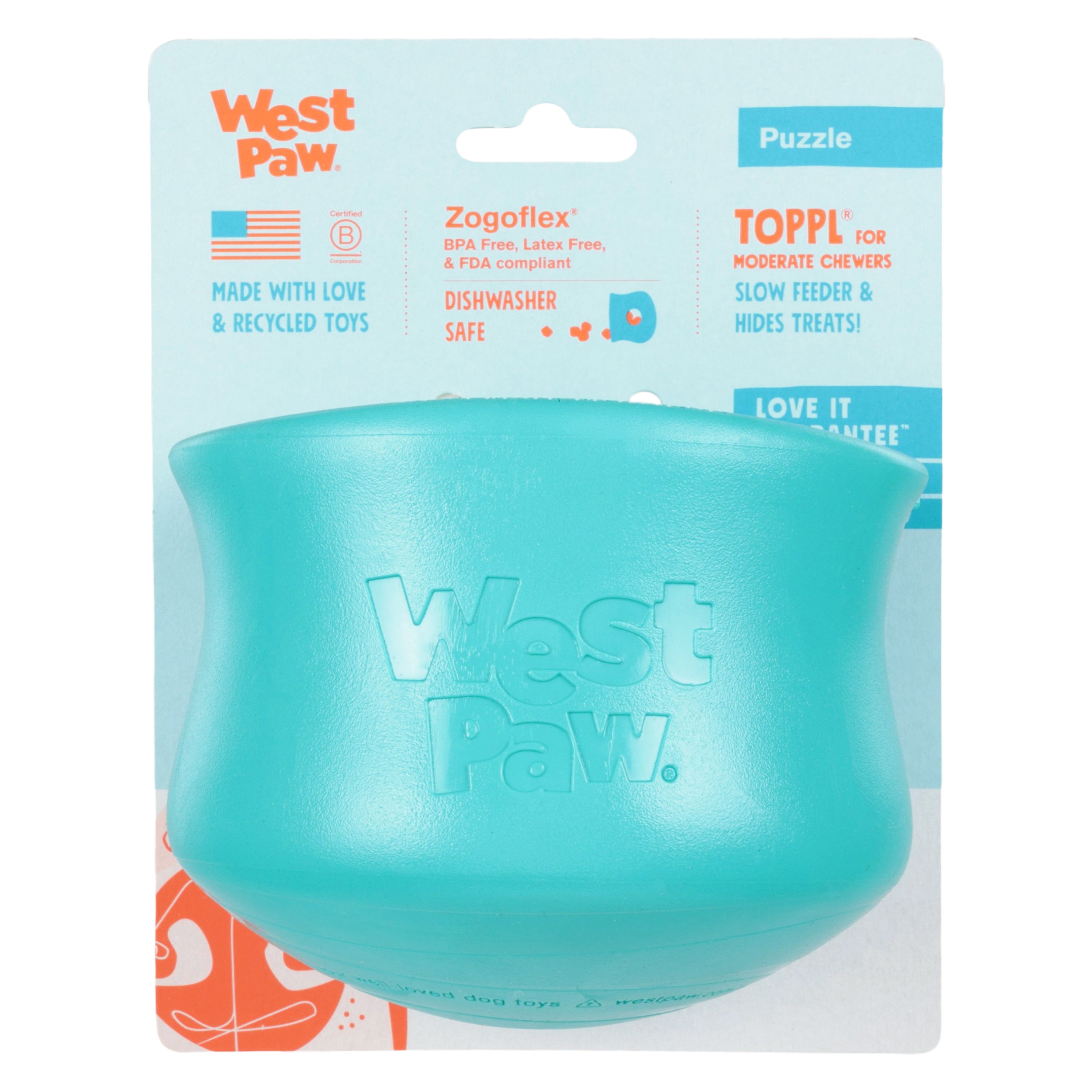 Toppl Treat Dispensing Dog Toy - Teal