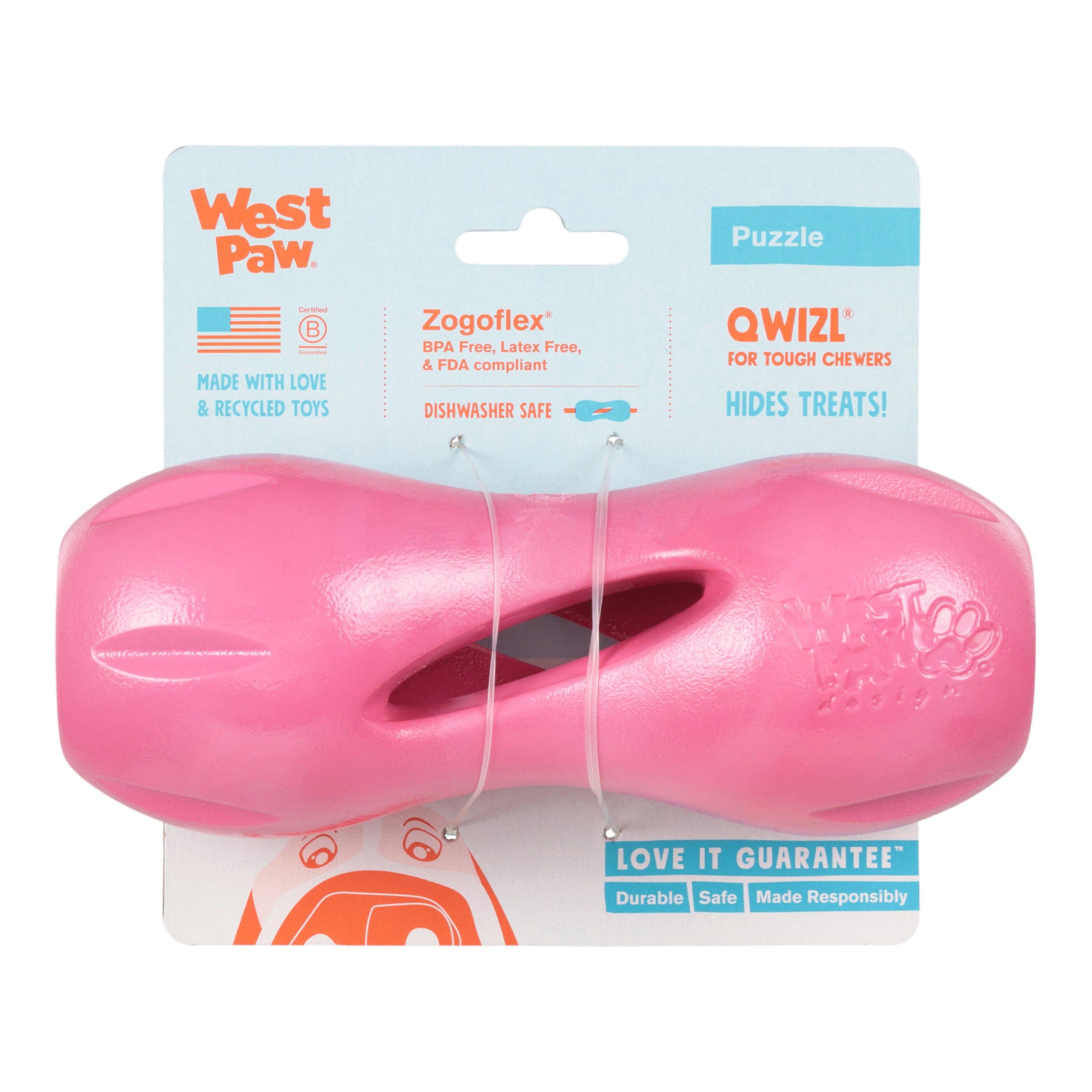 Qwizl Treat Dispensing Dog Toy - Geranium