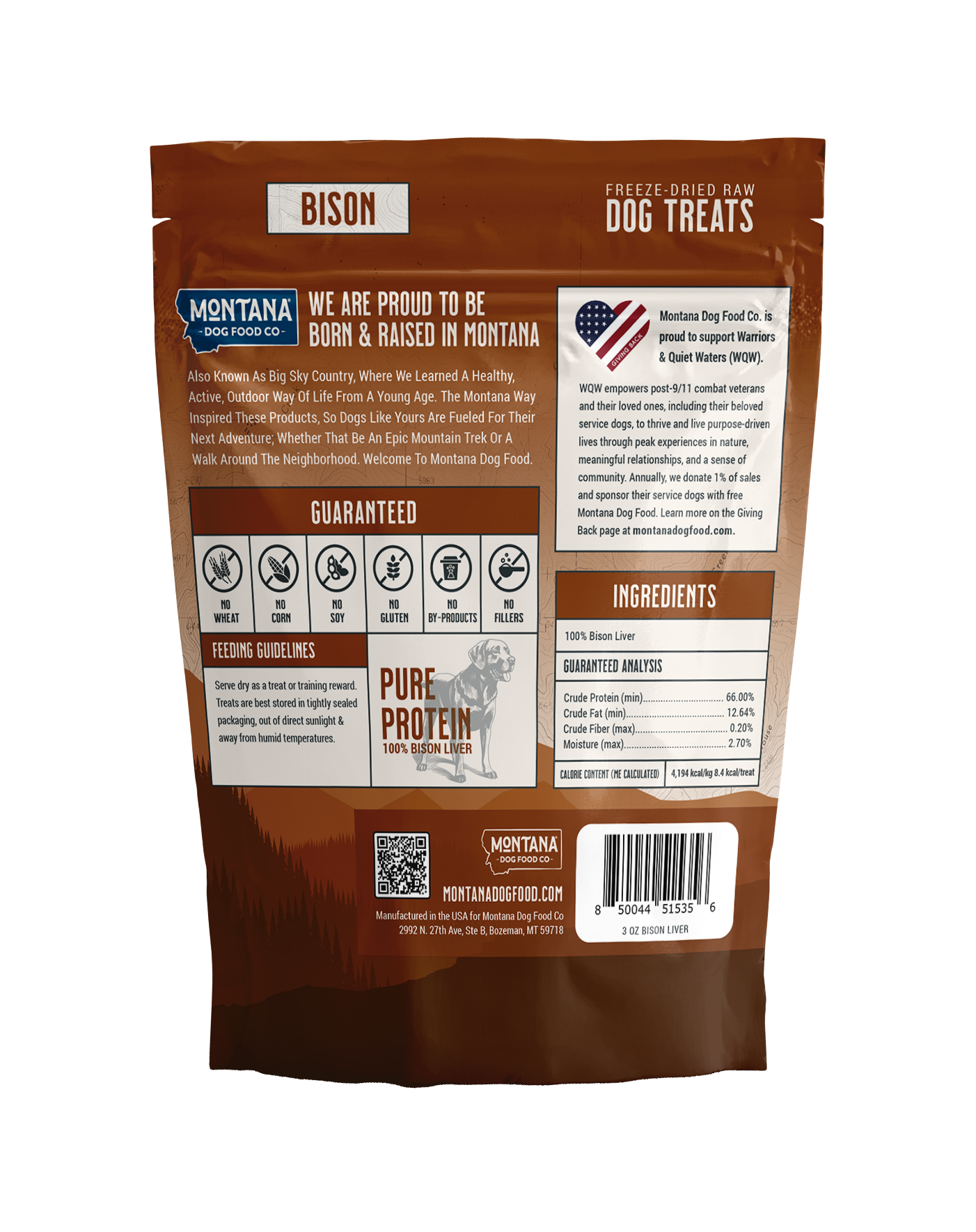 Bison Liver Freeze-Dried Trail Treats 3oz