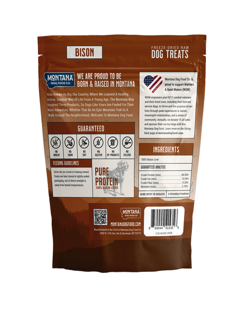 Bison Liver Freeze-Dried Trail Treats 3oz