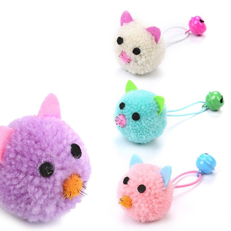 Plush Bell Mouse Cat Toys (4-Pack)