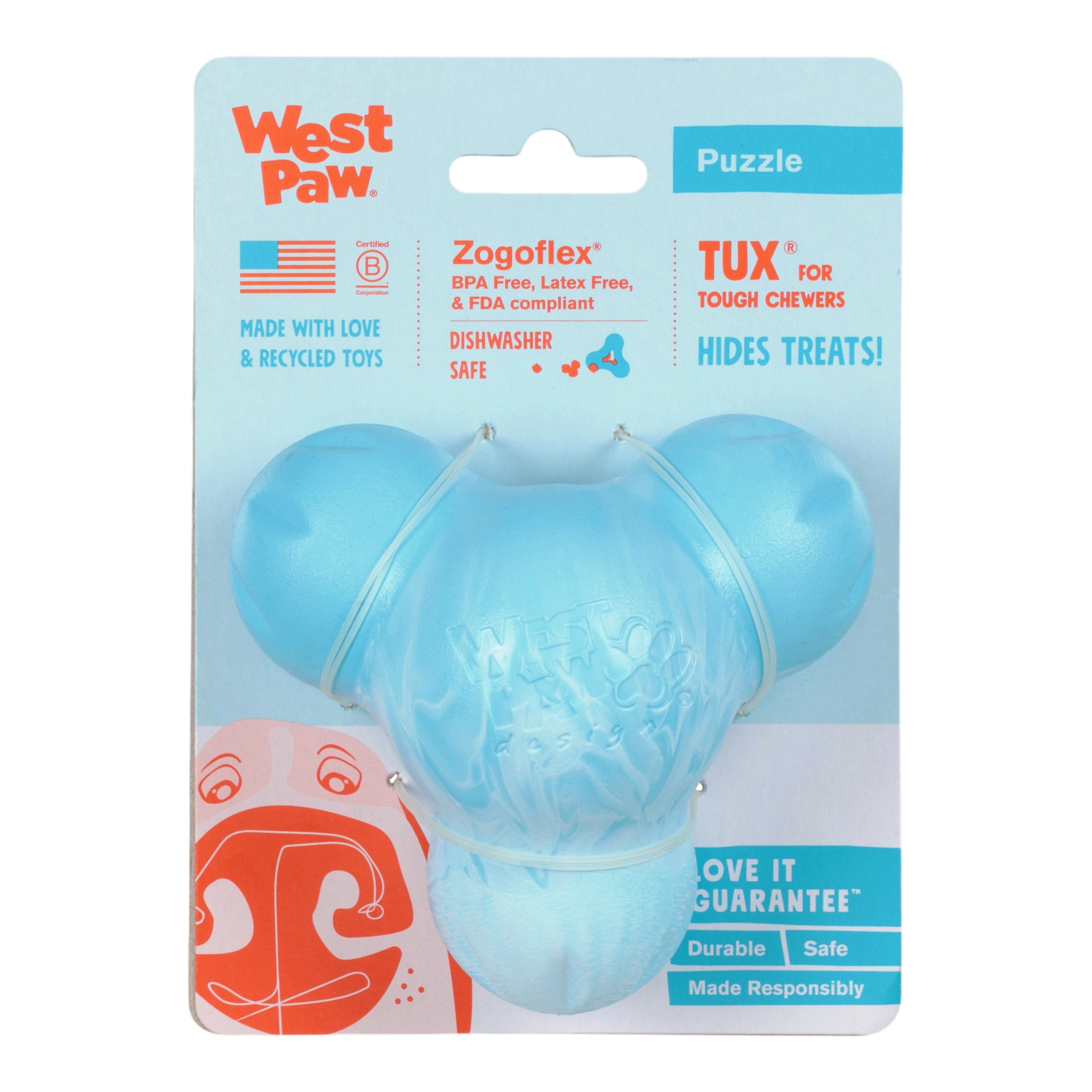 Tux Dog Chew Toy - Aqua Swirl