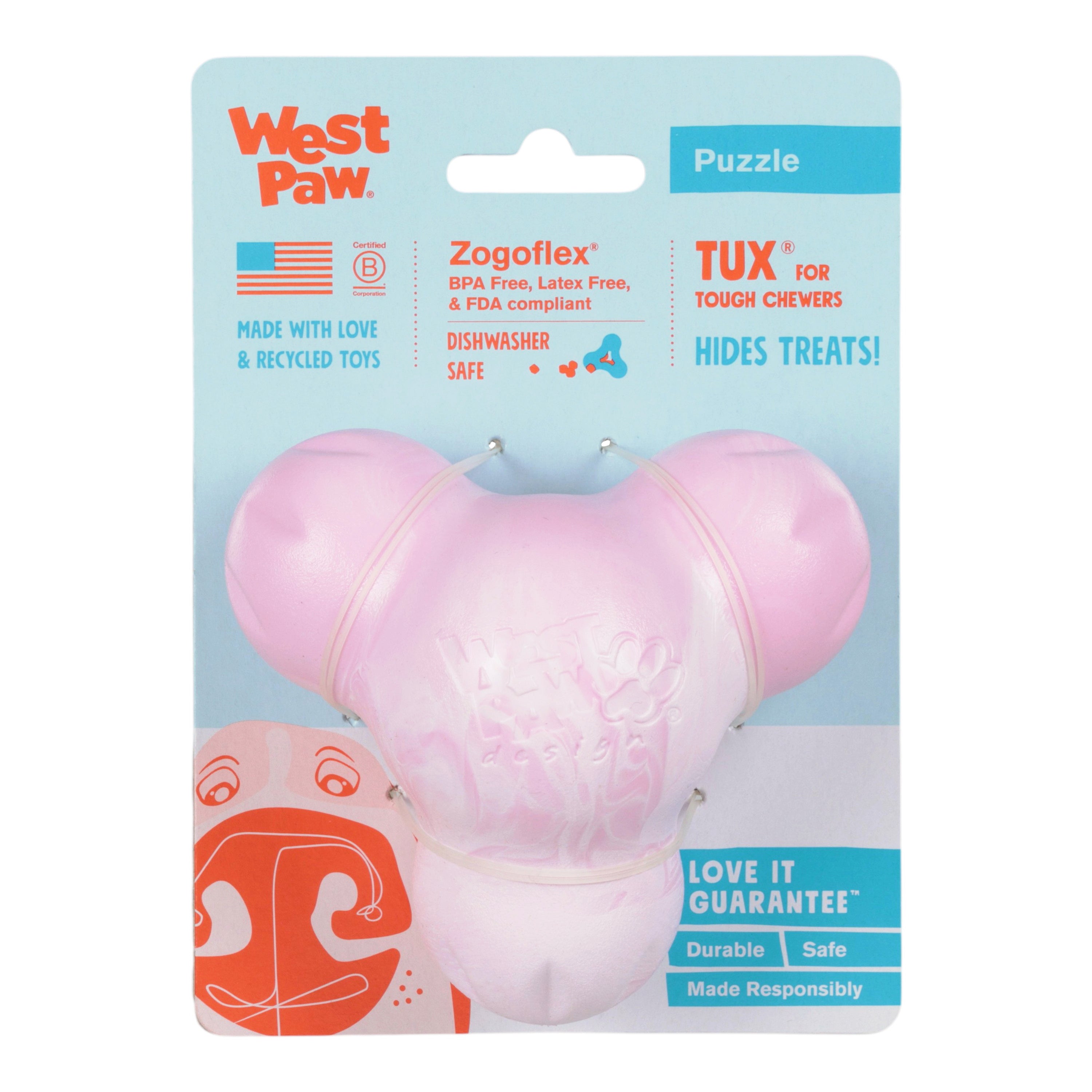 Tux Dog Chew Toy - Bubblegum Swirl