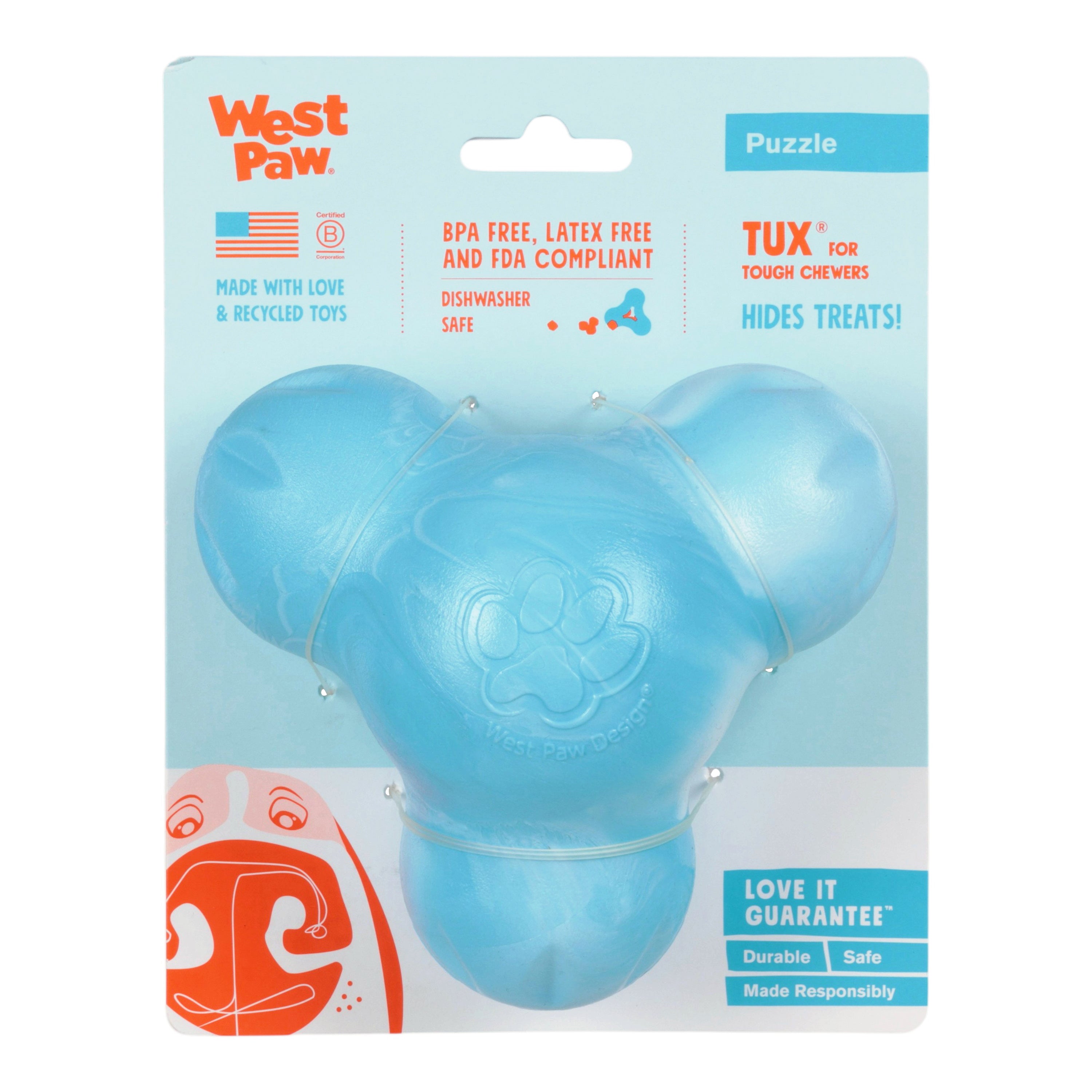 Tux Dog Chew Toy - Aqua Swirl