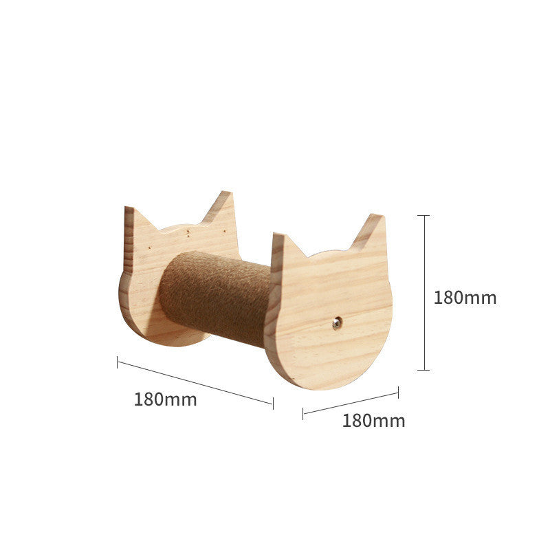 Solid Wood Wall-Mounted Cat Climbing Shelf