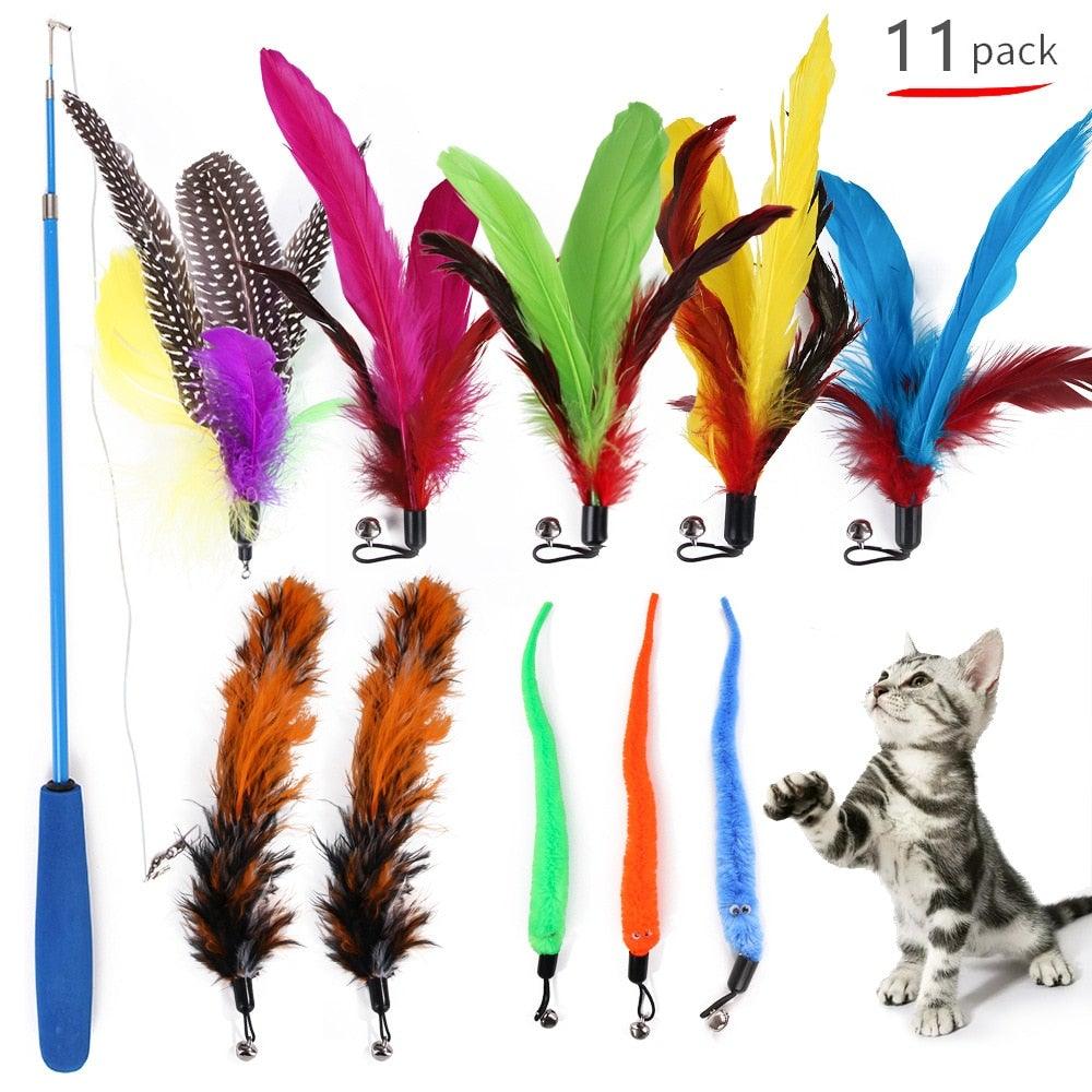 Retractable Feather Wand & Teaser Refill Set