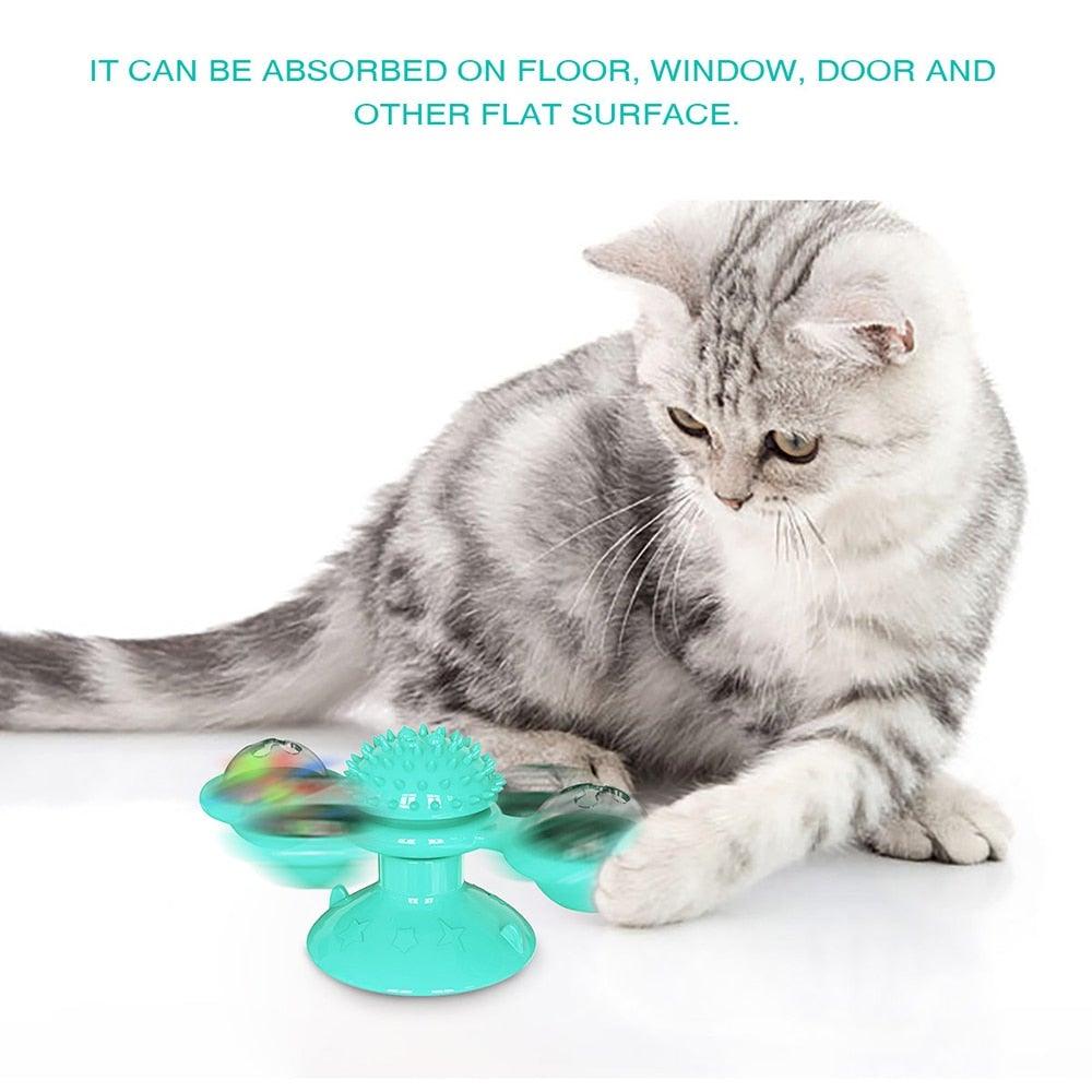 LED Catnip Windmill Suction Cup Cat Toy