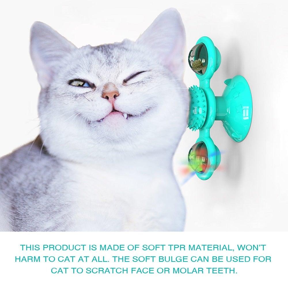 LED Catnip Windmill Suction Cup Cat Toy