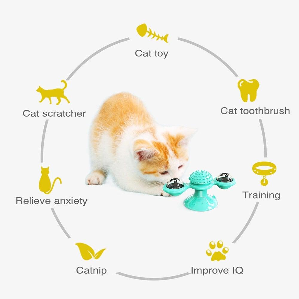 LED Catnip Windmill Suction Cup Cat Toy