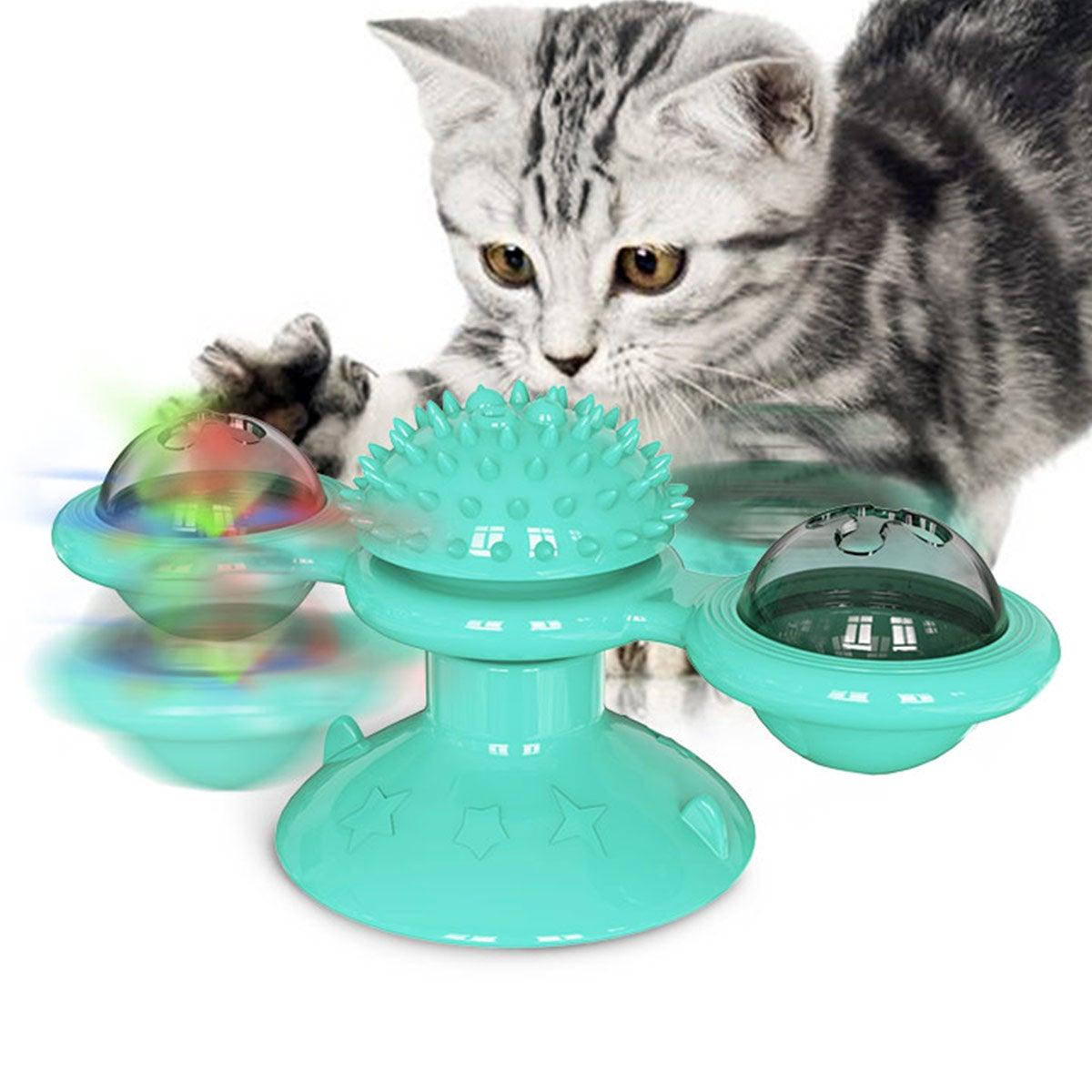 LED Catnip Windmill Suction Cup Cat Toy