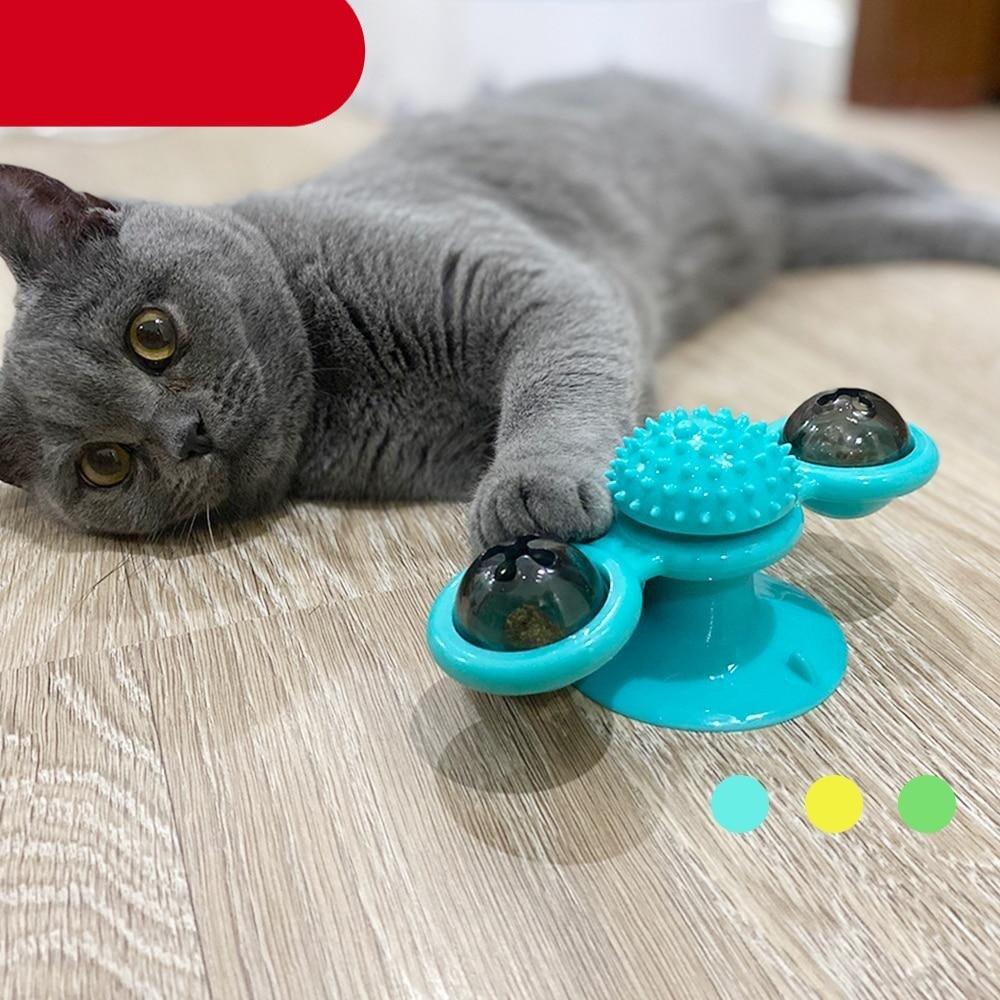 LED Catnip Windmill Suction Cup Cat Toy