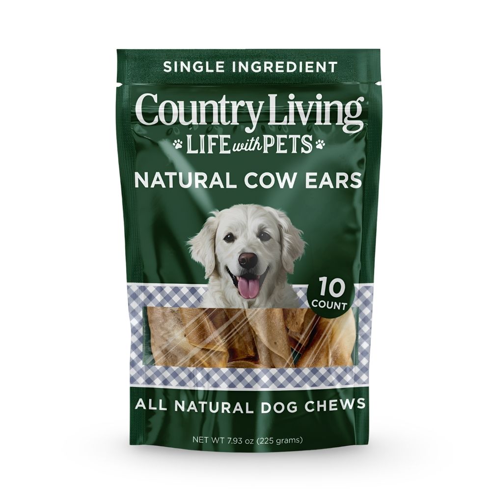 Country Living Natural Cow Ears Dog Chews – 10 Count
