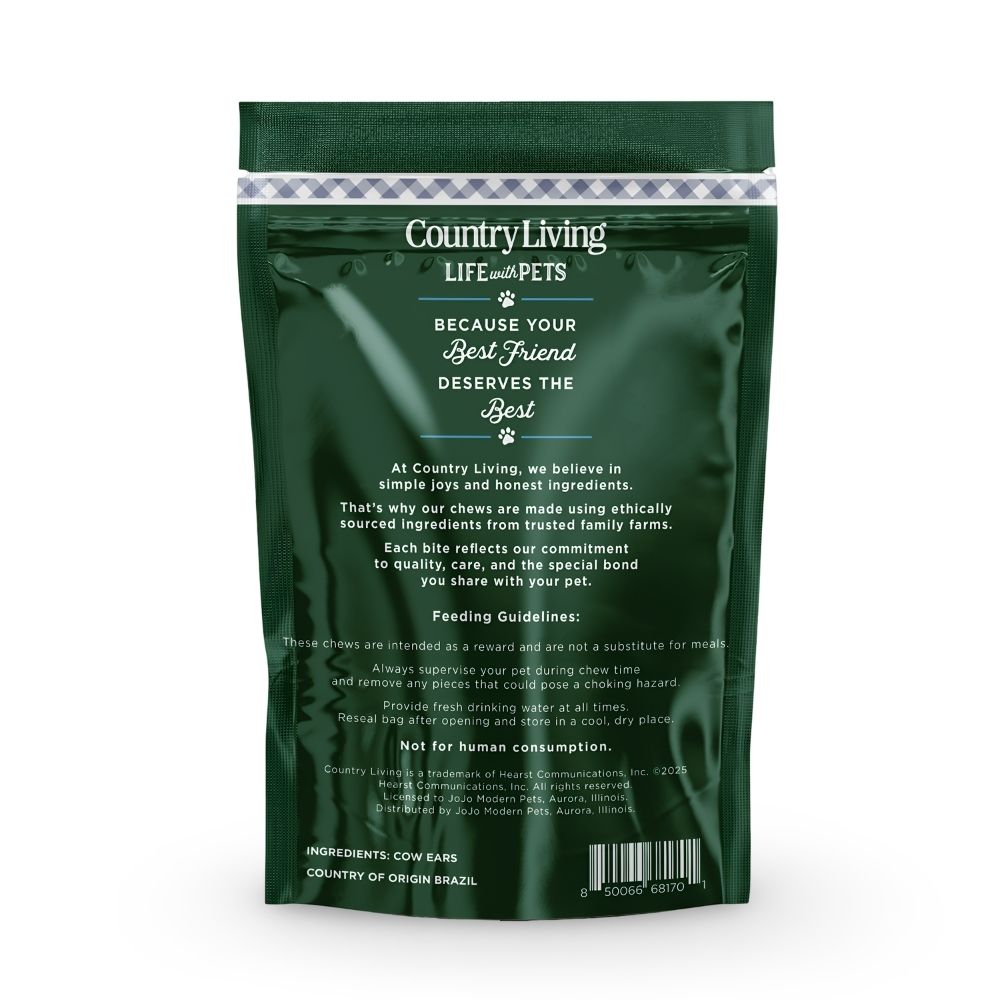 Country Living Natural Cow Ears Dog Chews – 10 Count