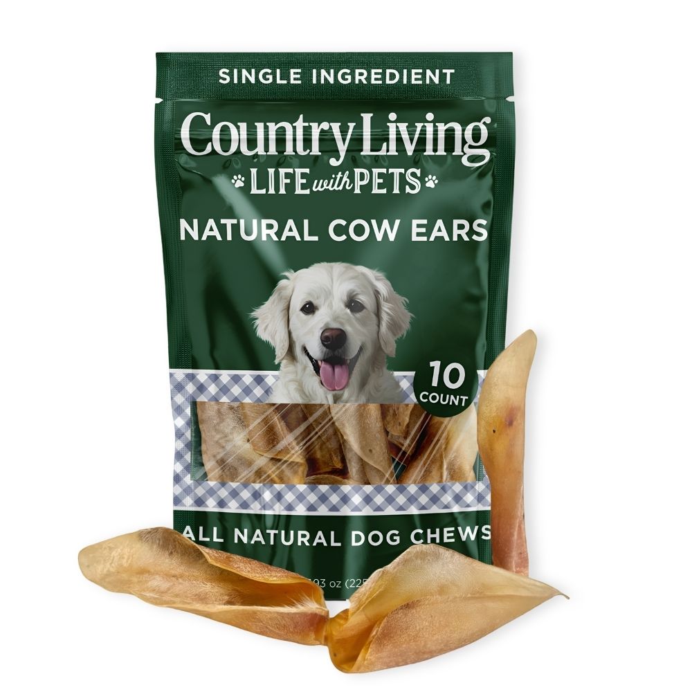Country Living Natural Cow Ears Dog Chews – 10 Count