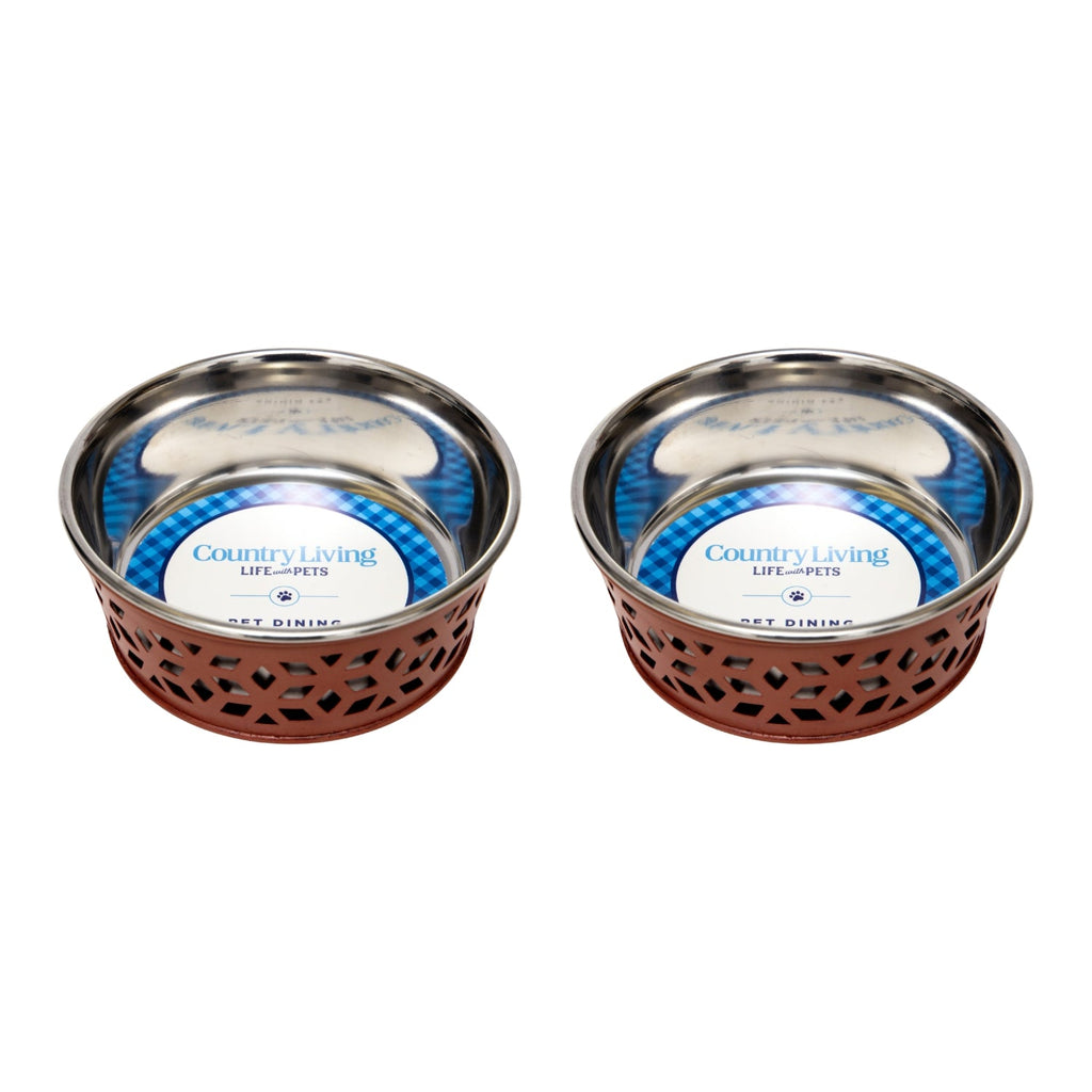 Country Living Farmhouse Dog Bowls Set of 2