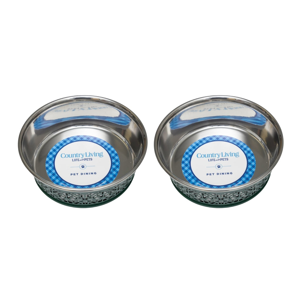 Country Living Farmhouse Dog Bowls Set of 2