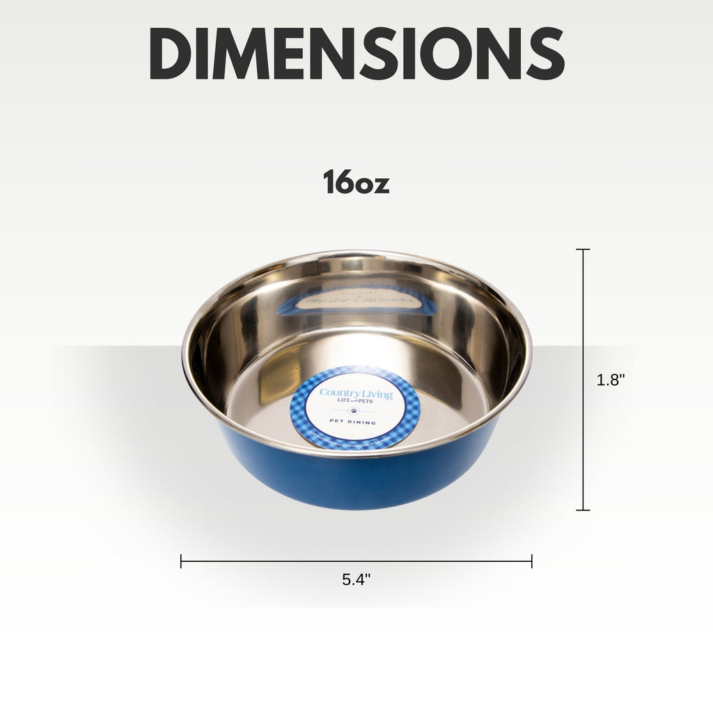 Country Living Stainless Steel Dog Bowls Set of 2
