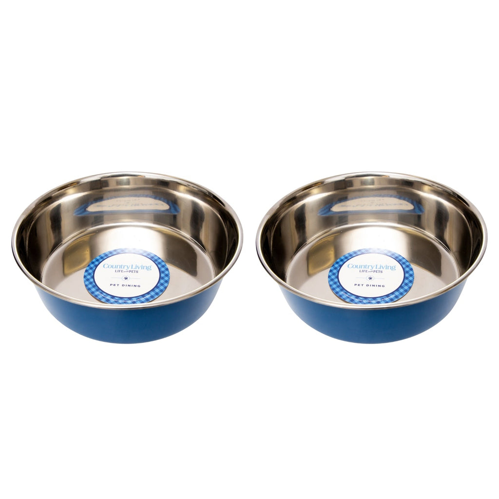 Country Living Stainless Steel Dog Bowls Set of 2
