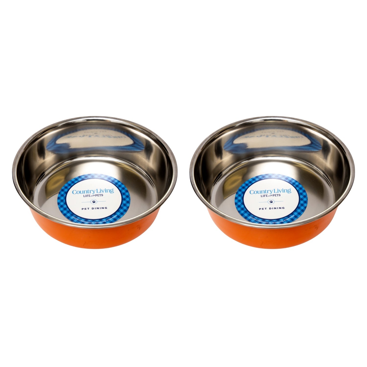 Country Living Stainless Steel Dog Bowls Set of 2