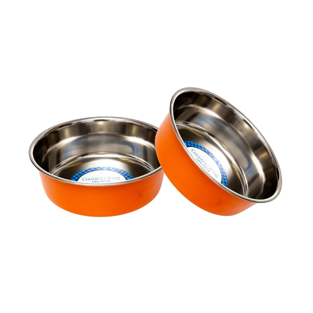 Country Living Stainless Steel Dog Bowls Set of 2