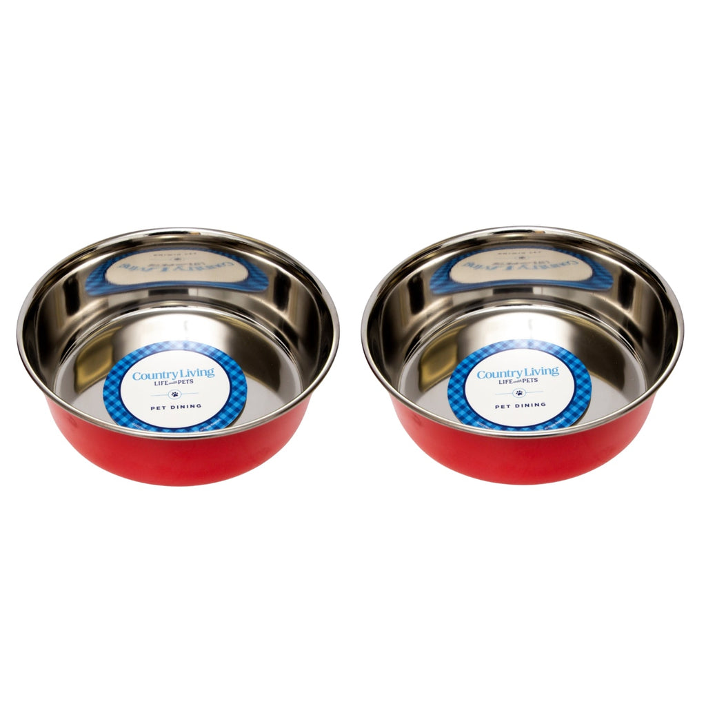 Country Living Stainless Steel Dog Bowls Set of 2