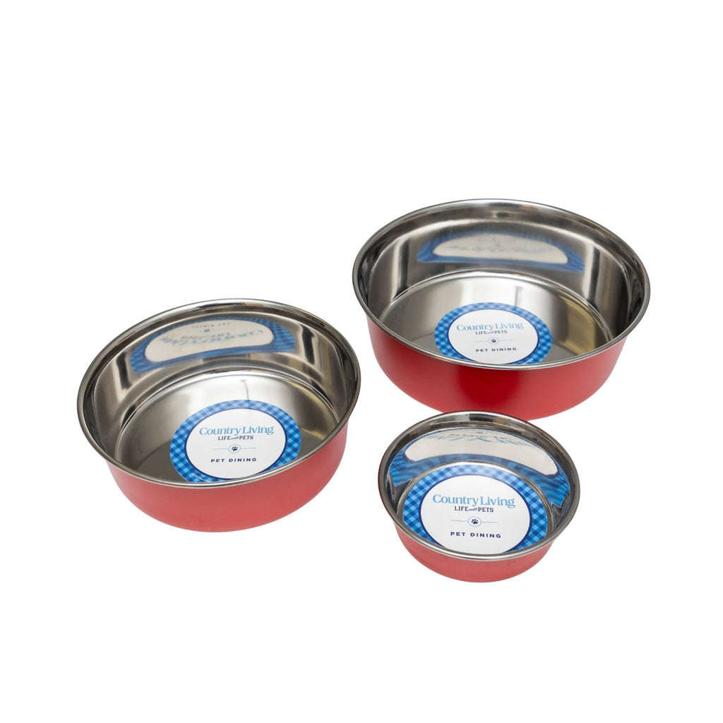 Country Living Stainless Steel Dog Bowls Set of 2