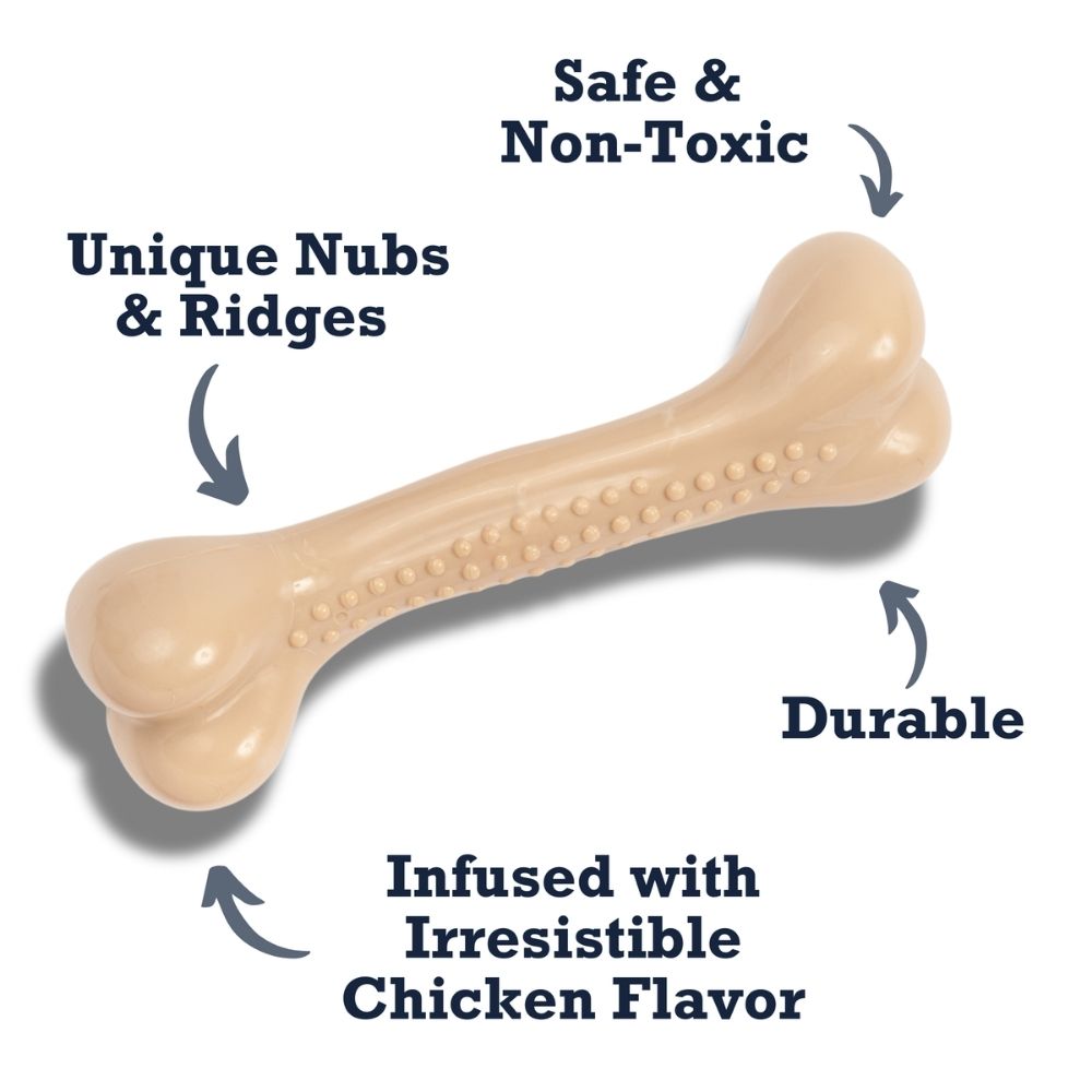 Country Living Nylon Chew Bone Dog Toy – Chicken Flavor